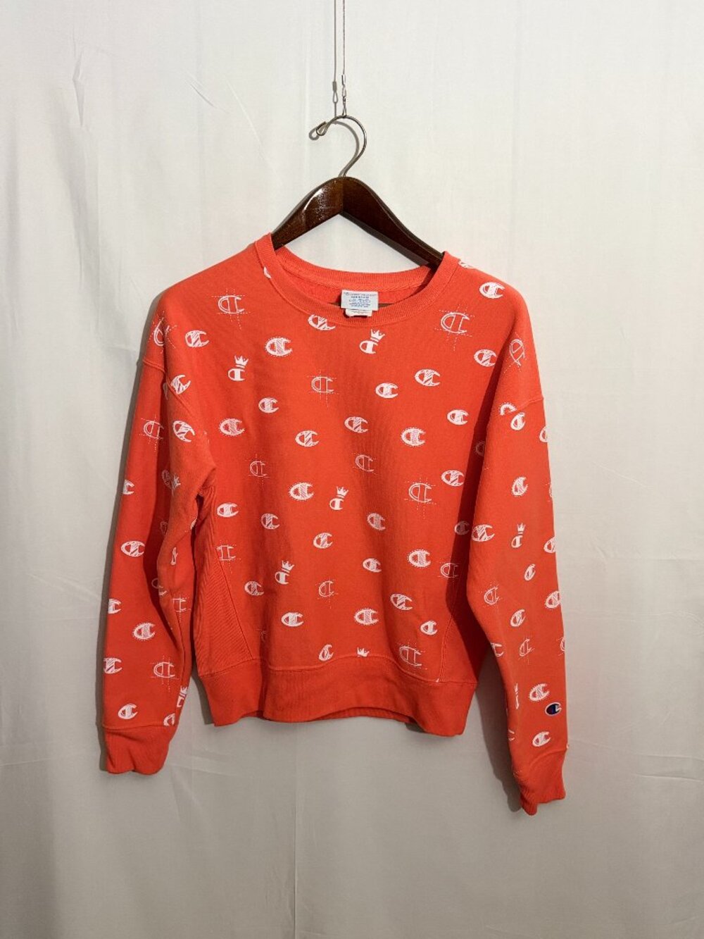 Champion Reverse Weave AOP Melon Logo Sweatshirt Size M